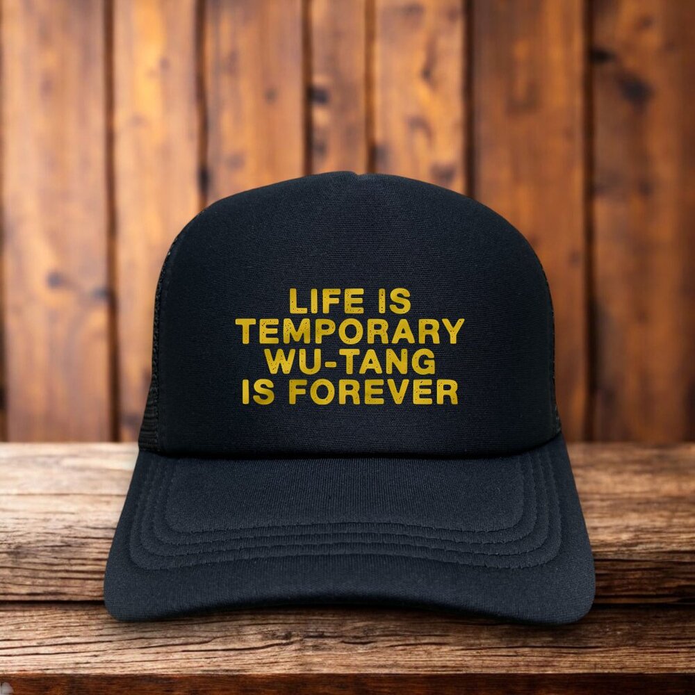 Wu Tang Is Forever Mens Trucker Hat Black Snapback 90s Hip Hop Legendary Rap Cap